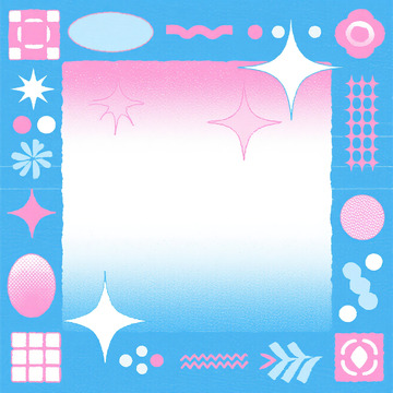 粉蓝渐变星星梦幻少女心画框