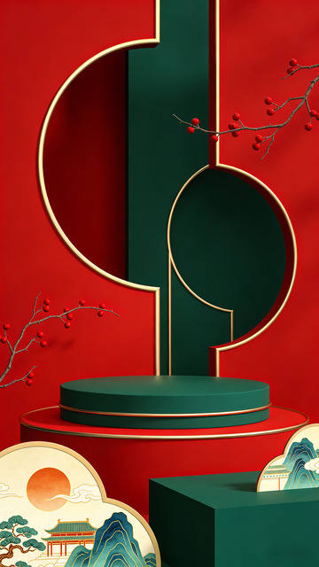 中国风展示台设计图