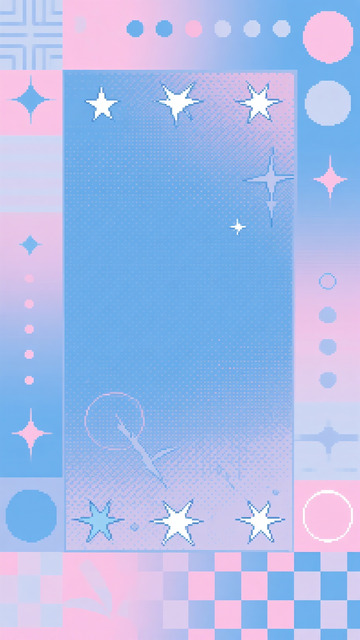 渐变像素星星梦幻电子手账底图