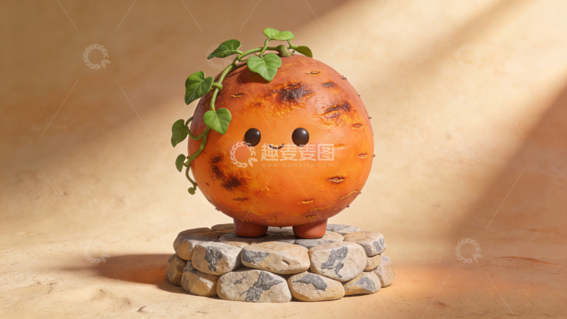 高清大图下载【趣麦麦图】可爱卡通植物盆栽创意摆件