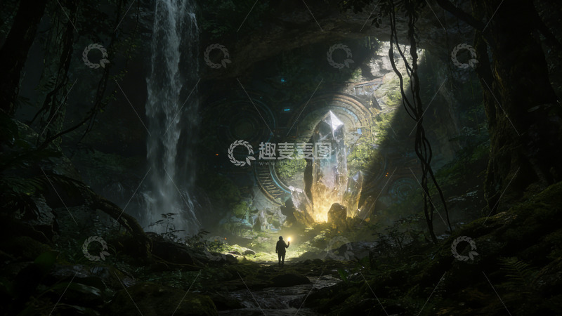 高清大图下载【趣麦麦图】奇幻森林秘境艺术插画