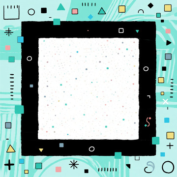 童趣几何元素撞色涂鸦画框