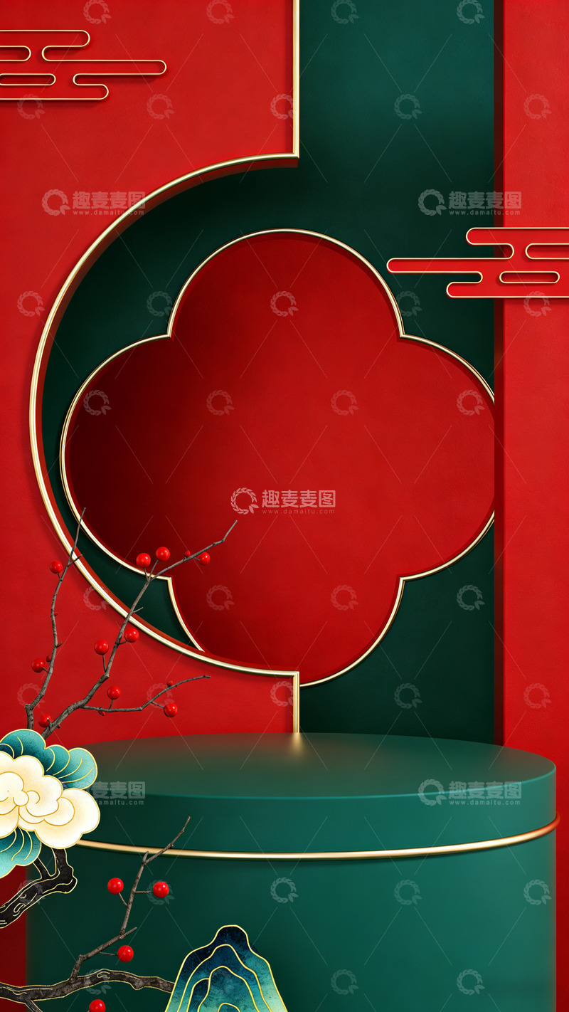 高清大图下载【趣麦麦图】中式风格喜庆装饰图案设计