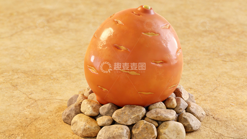 高清大图下载【趣麦麦图】圆润彩蛋石头底座装饰