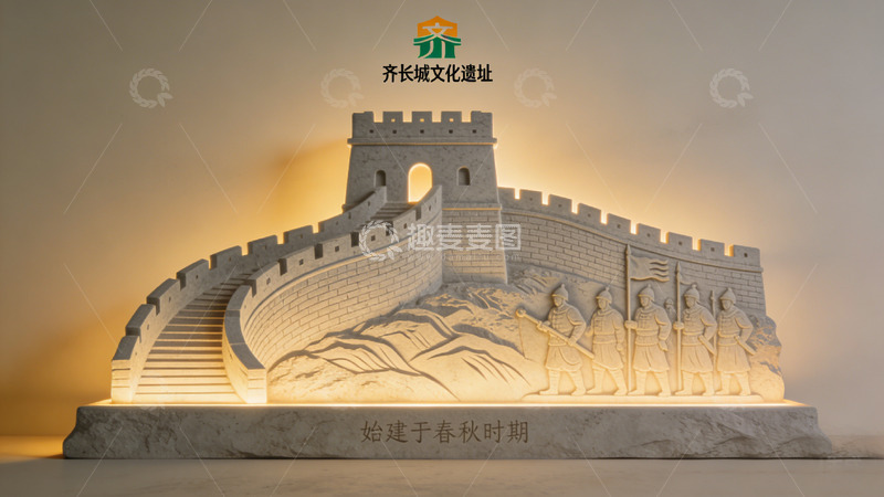 高清大图下载【趣麦麦图】石雕长城模型文化遗产