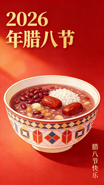 2026年腊八节腊八粥插画