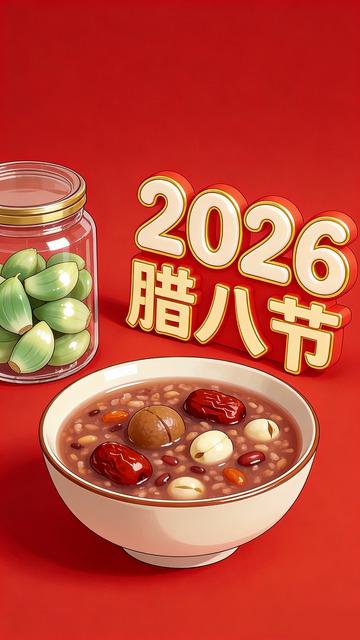 2026年腊八节八宝粥插画