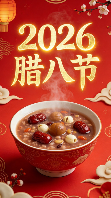 2026年腊八节粥品宣传海报