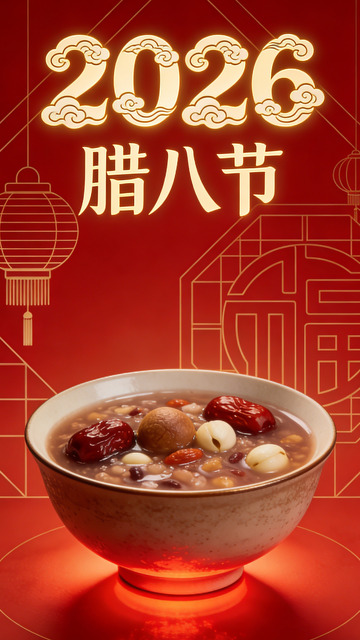 腊八节红金粥品宣传海报