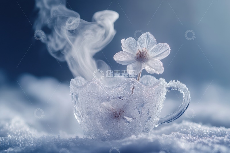 高清大图下载【趣麦麦图】-玻璃花纹水杯