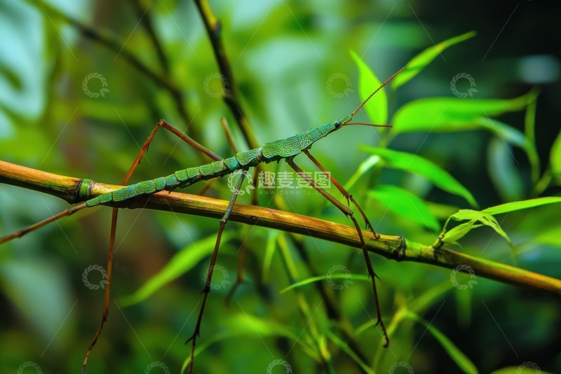 高清大图下载【趣麦麦图】绿色的竹节虫
