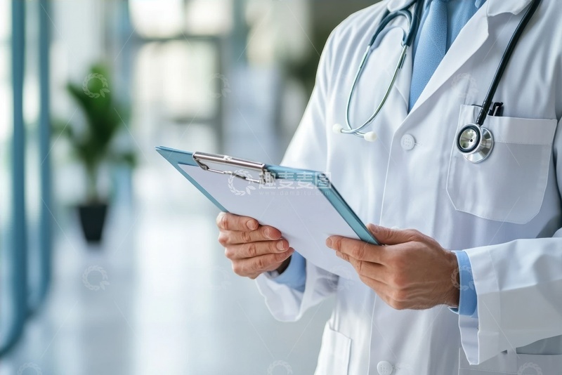 高清大图下载【趣麦麦图】医院走廊拿着病例的医生
