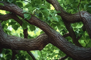 盘根错节的树干树枝