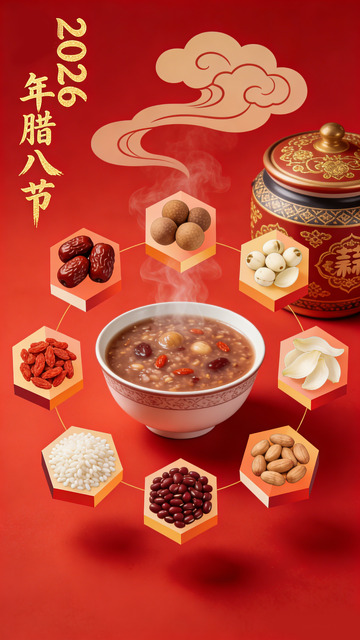 腊八粥节庆插画设计素材