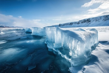 冰川河流冰块美景