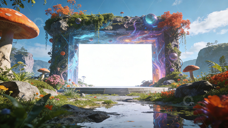 高清大图下载【趣麦麦图】奇幻森林梦幻背景设计素材