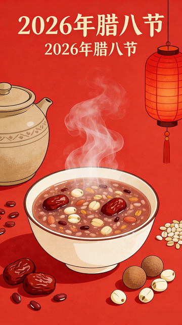 腊八节红豆粥插画设计