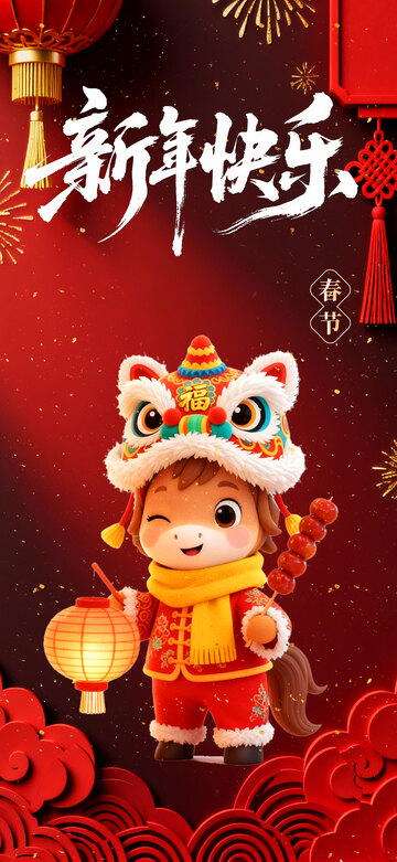 喜庆春节卡通人物设计素材