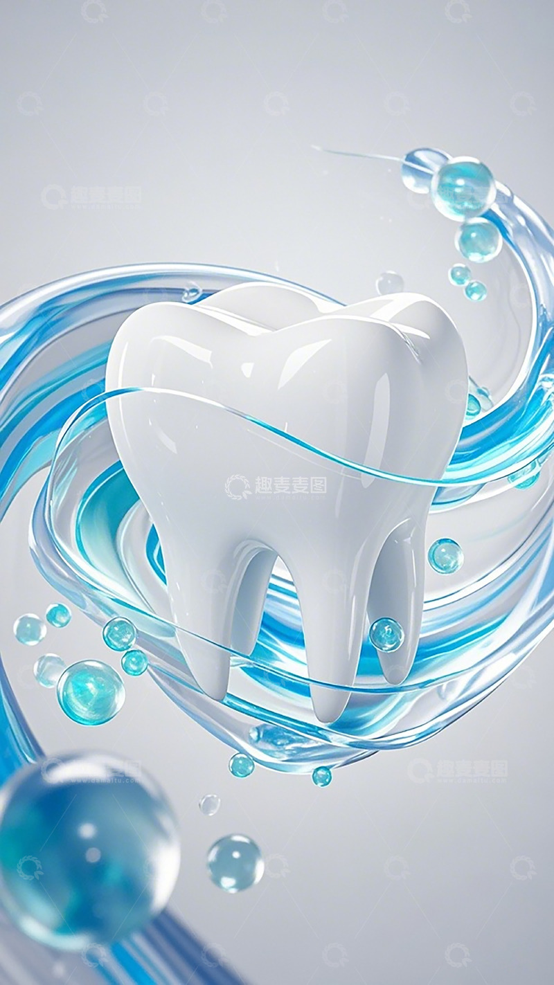 高清大图下载【趣麦麦图】清新牙齿护理宣传图