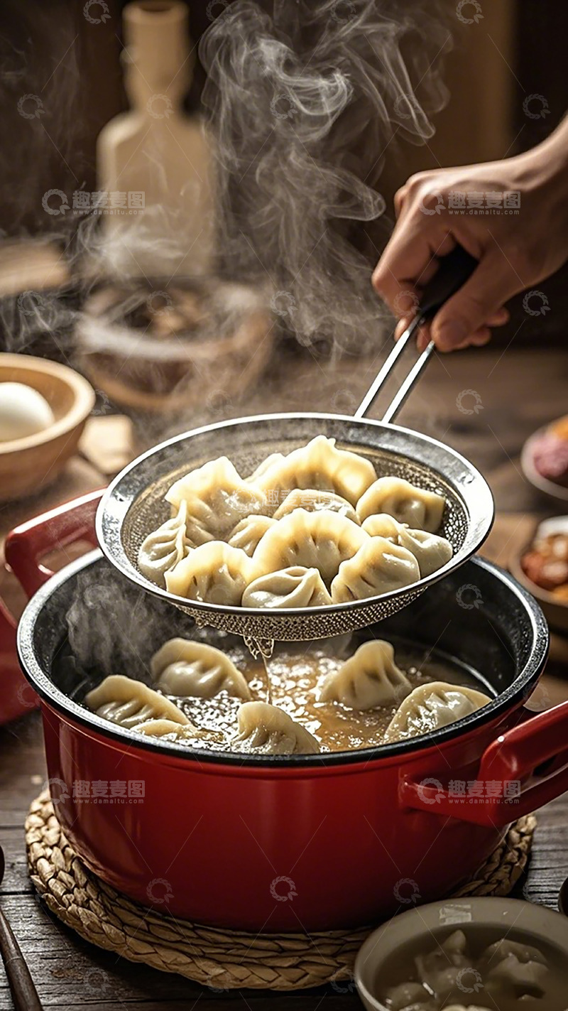 高清大图下载【趣麦麦图】中式热腾腾饺子美食摄影