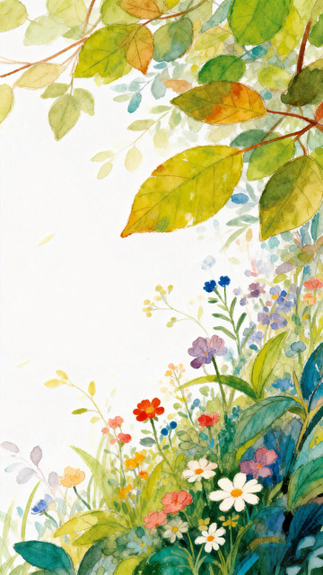 水彩花卉风景装饰画