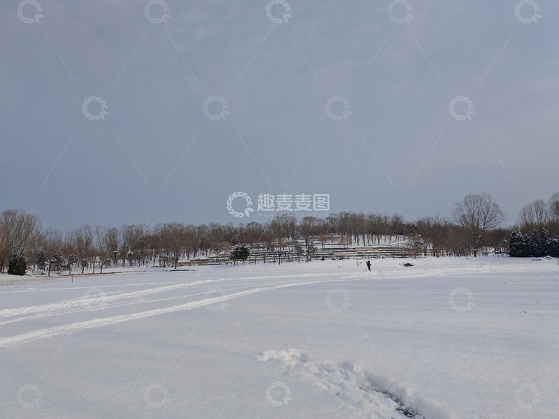 高清大图下载【趣麦麦图】冬日雪景开阔地风光摄影