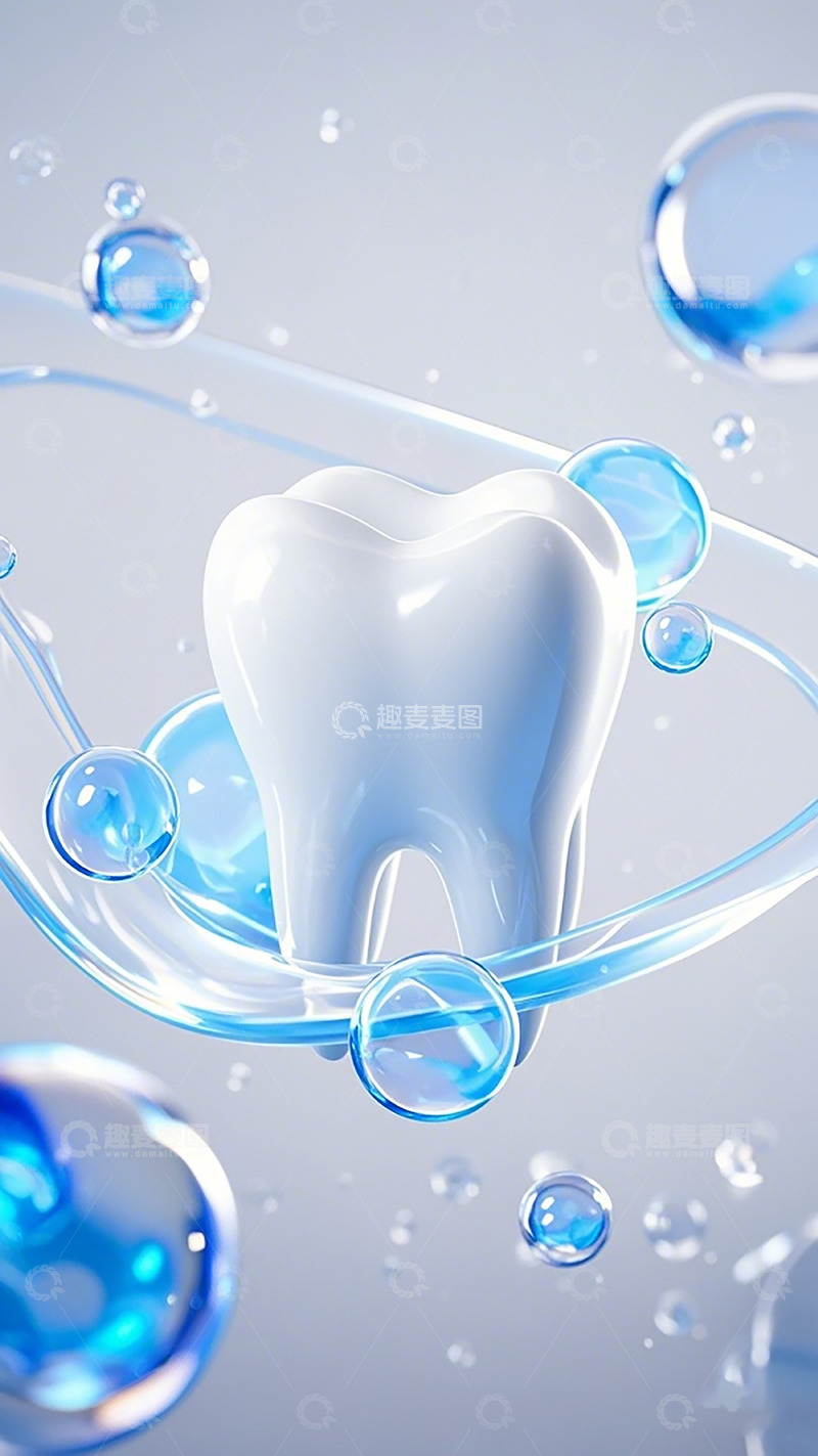 高清大图下载【趣麦麦图】清新牙齿护理科技图