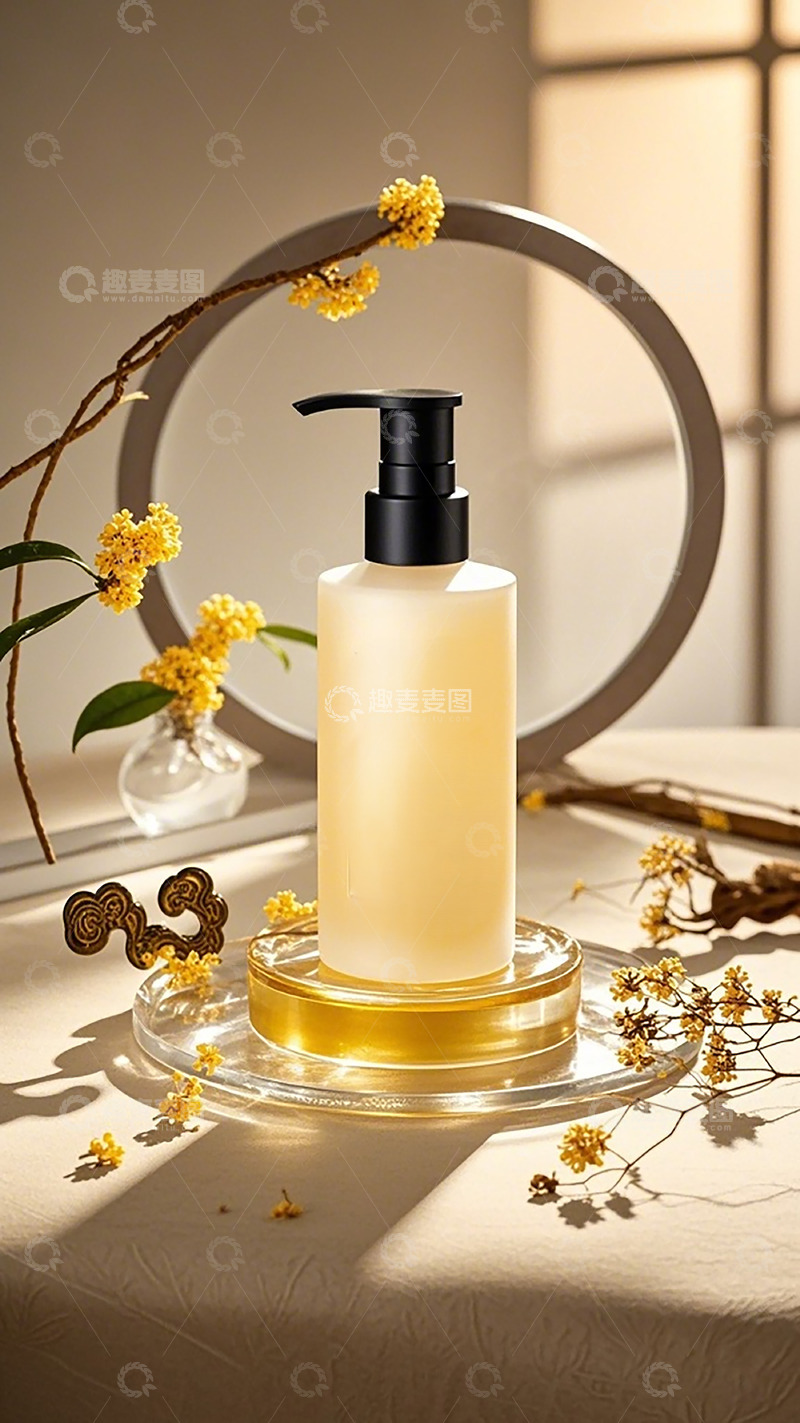 高清大图下载【趣麦麦图】简约风黄色洗手液产品摄影