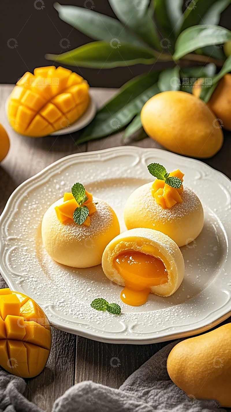 高清大图下载【趣麦麦图】芒果甜品美食摄影