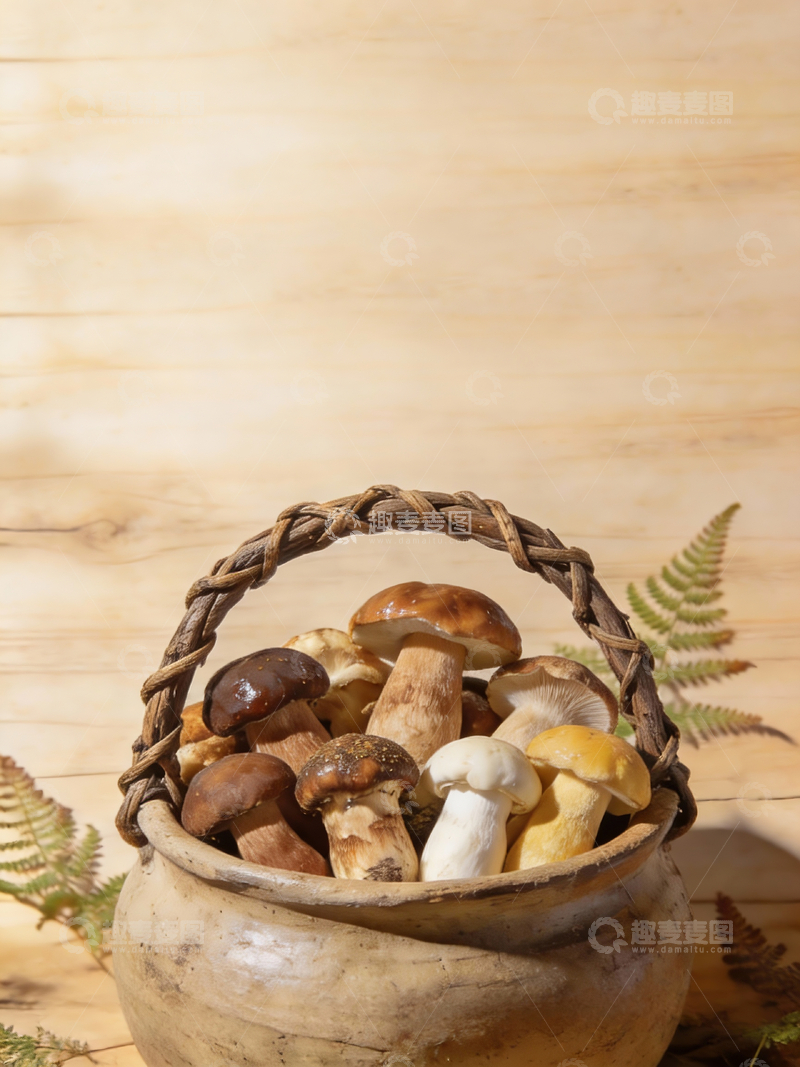 源文件下载【趣麦麦图】一筐新鲜菌菇6