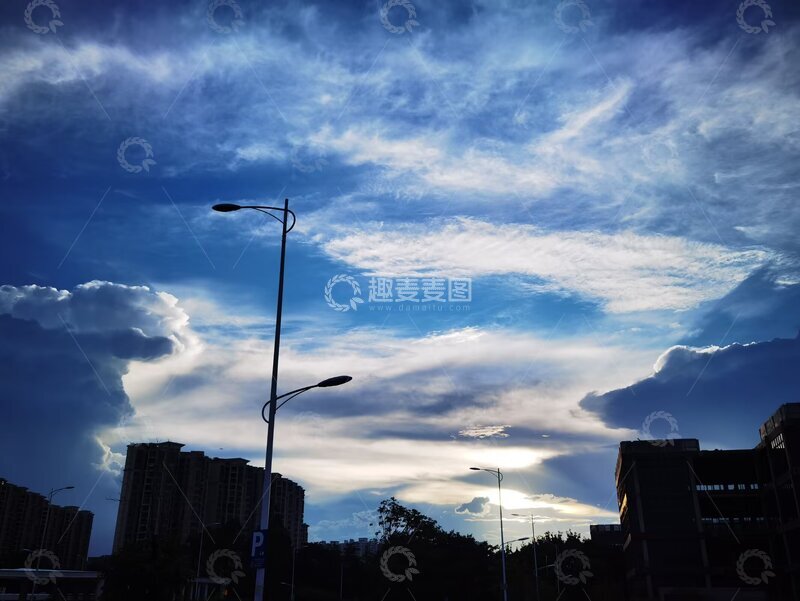 高清大图下载【趣麦麦图】城市黄昏剪影