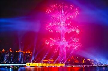 烟花盛宴城市夜景灯光秀