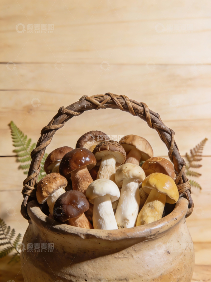 源文件下载【趣麦麦图】一筐新鲜菌菇5