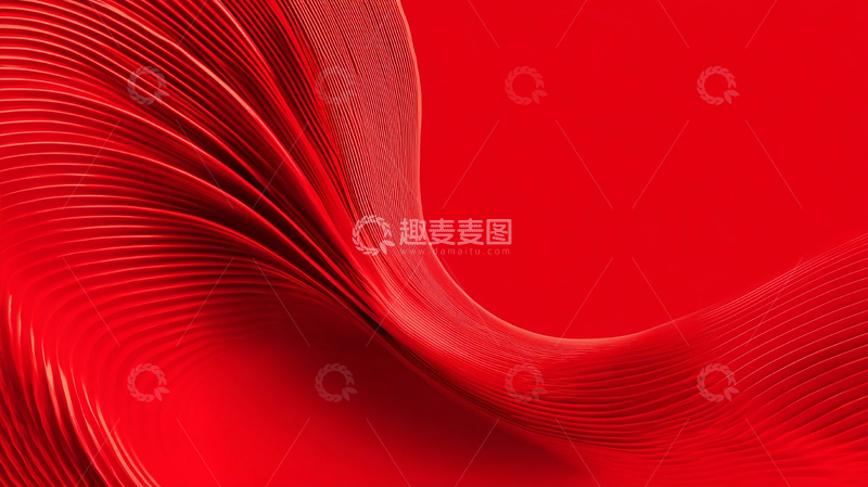 高清大图下载【趣麦麦图】红色抽象曲线艺术设计素材