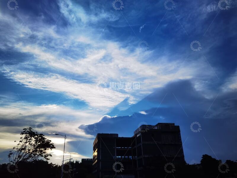 高清大图下载【趣麦麦图】傍晚城市剪影建筑风光摄影