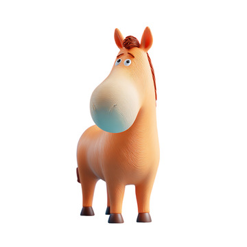 卡通马模型玩具摄影图