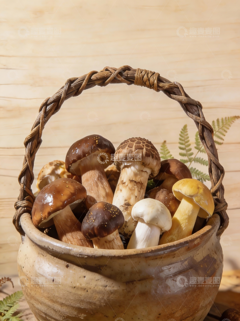 源文件下载【趣麦麦图】一筐新鲜菌菇2