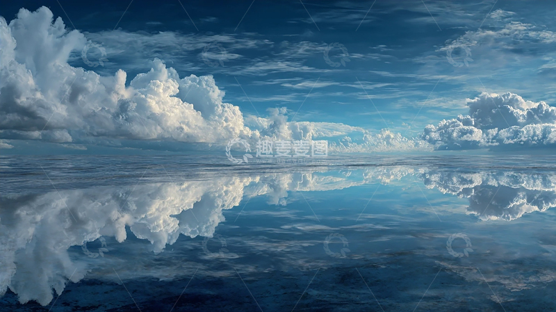 高清大图下载【趣麦麦图】天空云彩倒映海面