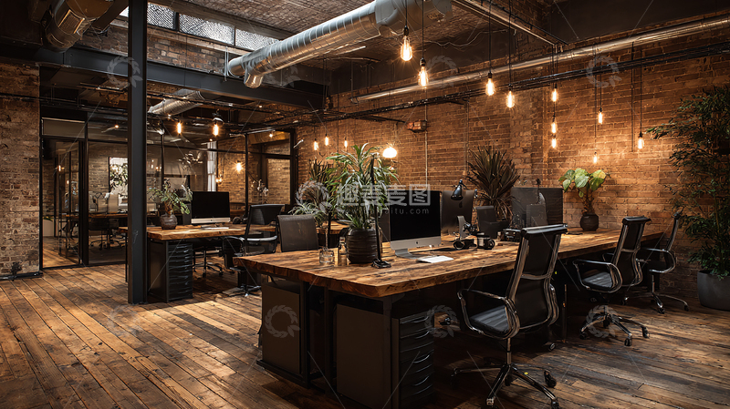 高清大图下载【趣麦麦图】工业风格的现代办公室