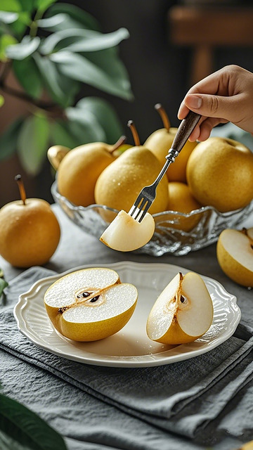 自然光梨子静物摄影