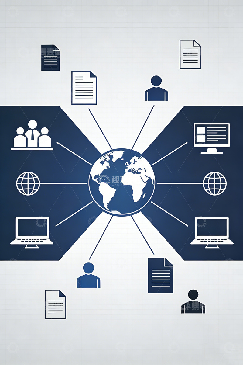 高清大图下载【趣麦麦图】全球化网络信息图