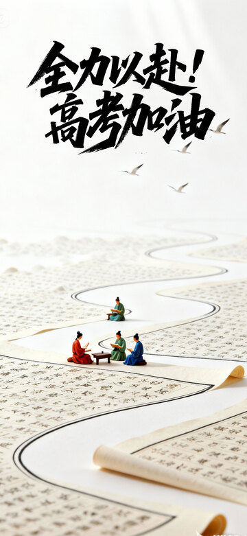 古风水墨高考励志海报