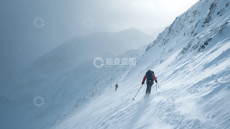 高清大图下载【趣麦麦图】雪山登顶探险