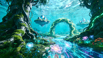 梦幻水下奇幻景观插画