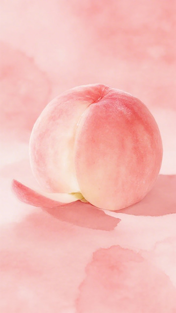粉色桃子特写摄影图