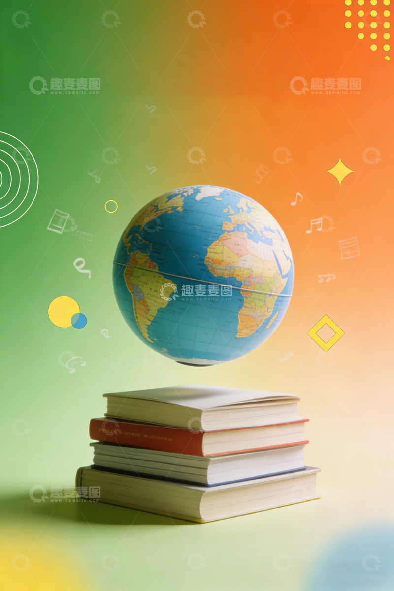 高清大图下载【趣麦麦图】知识世界创意教育背景