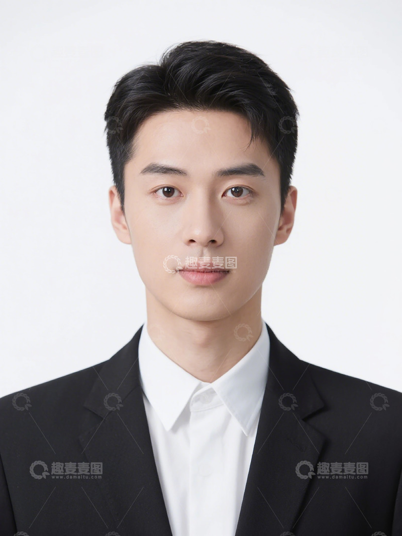 高清大图下载【趣麦麦图】正装男士证件照白底背景