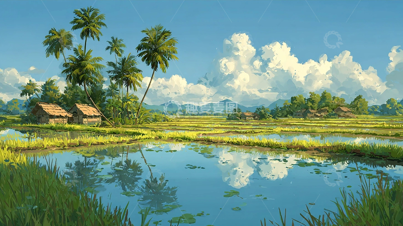 高清大图下载【趣麦麦图】热带乡村风光