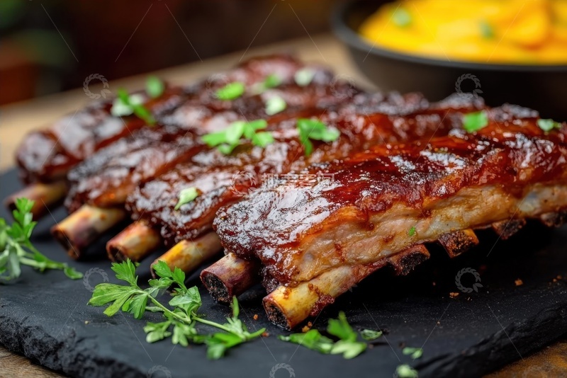 高清大图下载【趣麦麦图】美味的一盘烤排骨