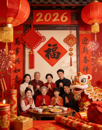 春节团圆喜庆家庭摄影